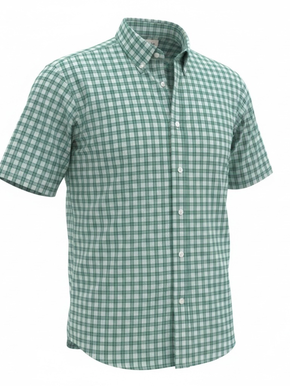 Wrangler Green Plaid Short-Sleeve Button-Down Shirt XL